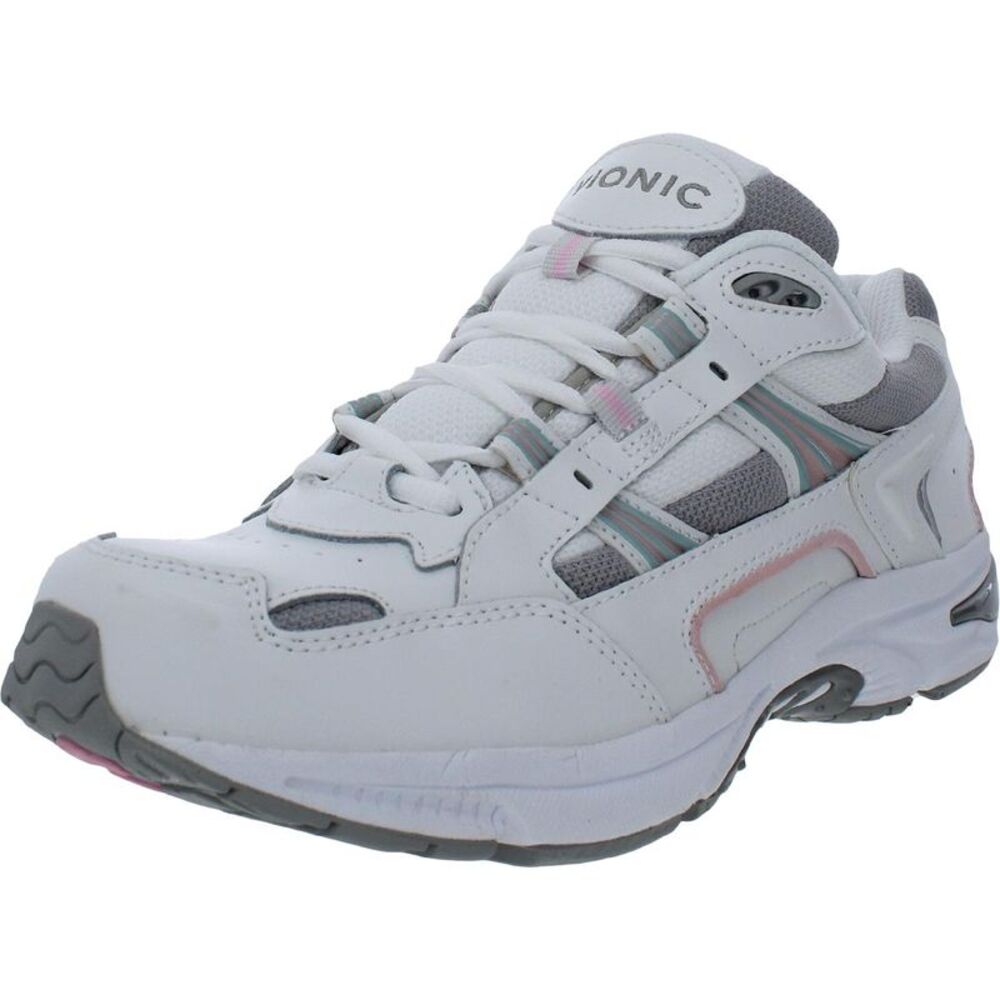 Vionic Women's White Athletic Sneakers with Gray and Pink Accents